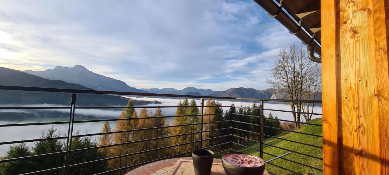 Ruhige Bergvilla In Alleinlage Am Mondsee Mit Seeblick Bergblick Und Whirlpool Innerschwand Ngoại thất bức ảnh